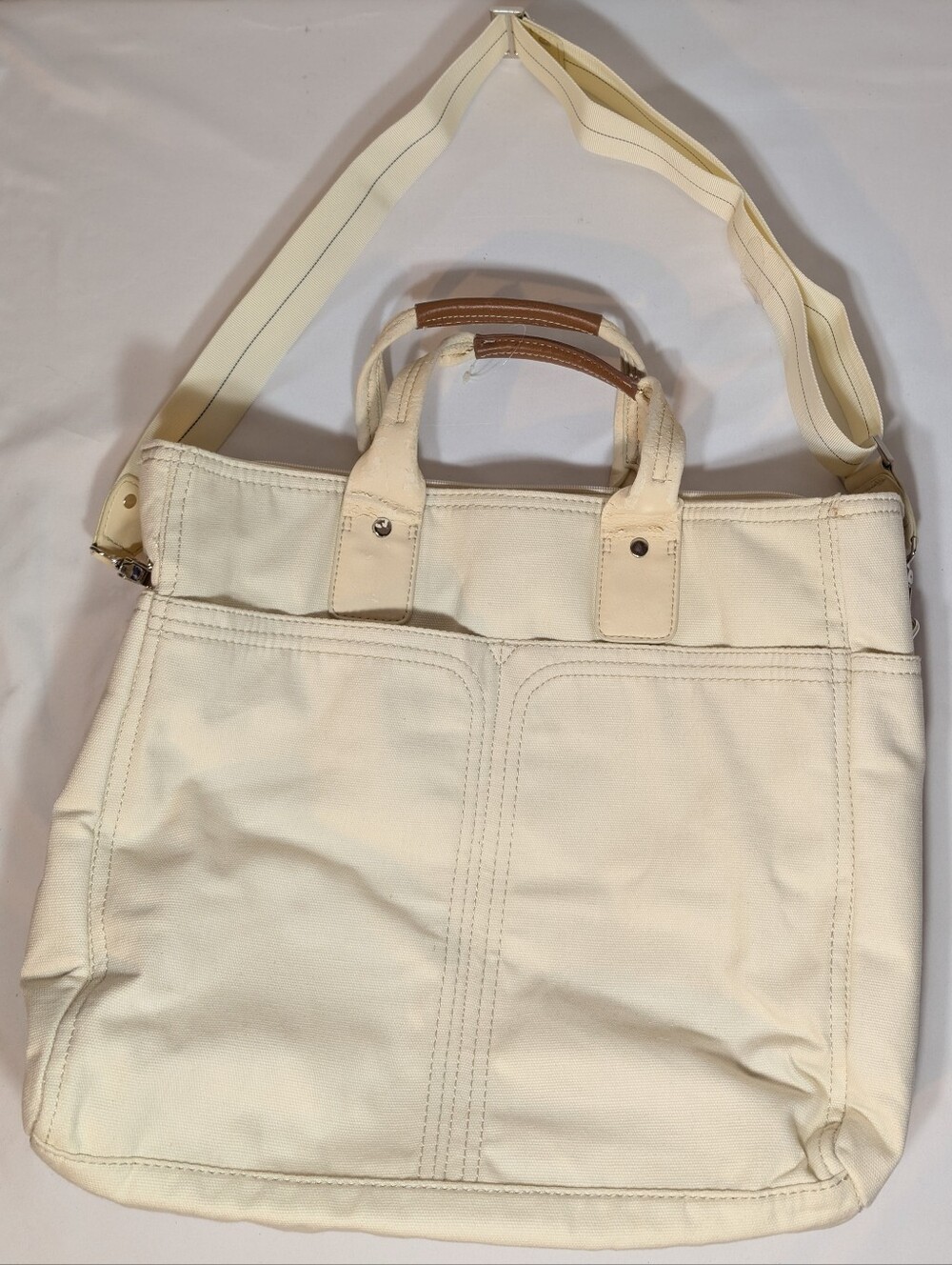 Bath & Body Works Diaper XL Satchel Shoulder Bag Tote Purse Beige Ivory Cream